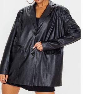 Faux leather jacket “dad blazer”